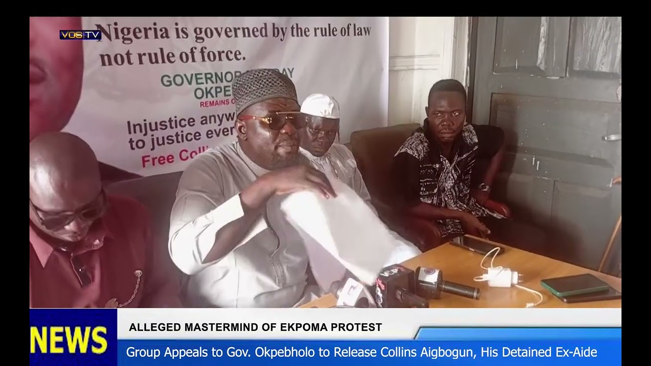 EKPOMA PROTEST: GROUP CALLS FOR THE RELEASE OF COLLINS AIGBOGUN, DETAINED EX-OKPEBHLOLO AIDE