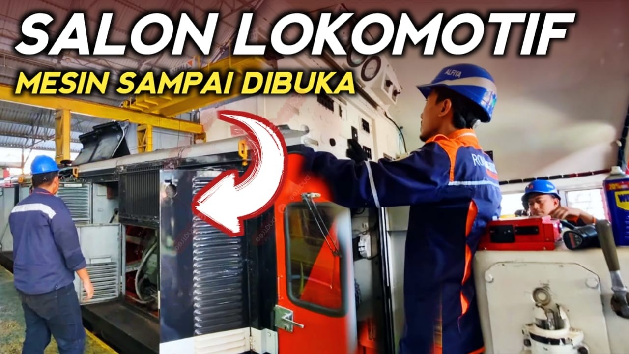 Melihat Perawatan Lokomotif Merah Biru❗Kap Mesin Dibuka Hingga Starting Engine