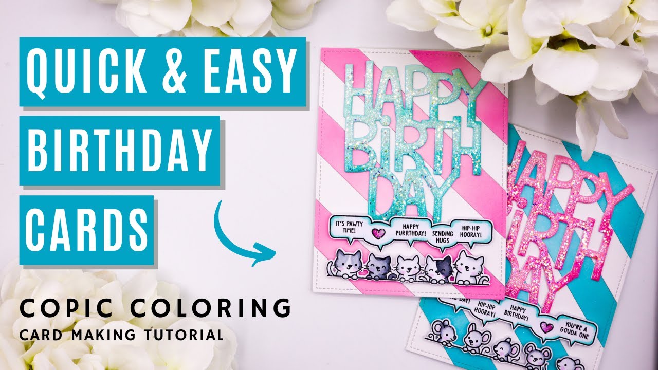 Quick and Easy Birthday Card Trio with Lawn Fawn