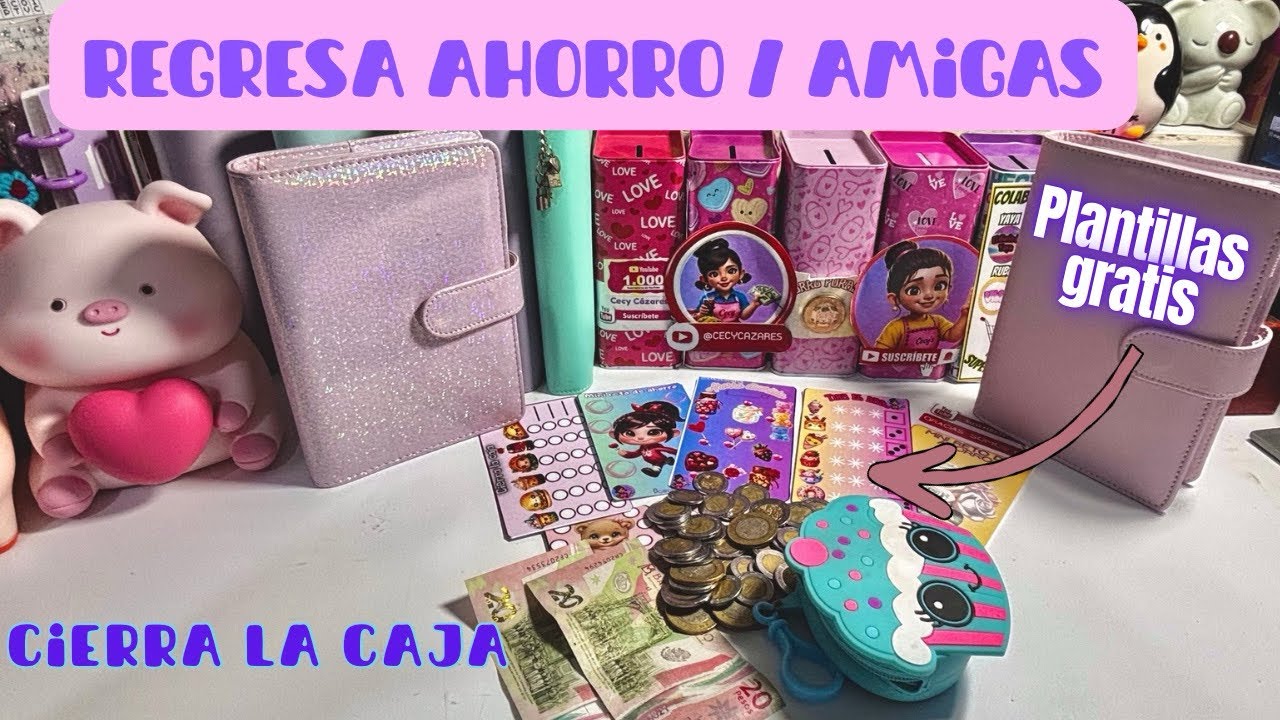 Ahorro entre amigas / cierra la caja / plantillas gratis
