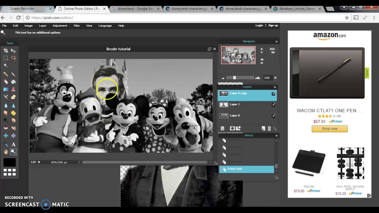 Pixlr: Blending Lincoln with Layers (Web Editor)