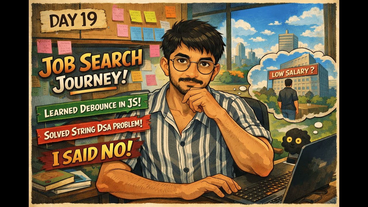 Day 19 of Finding Job | Master JavaScript Debounce +  Rejected a Job Offer | 90 Days Journey