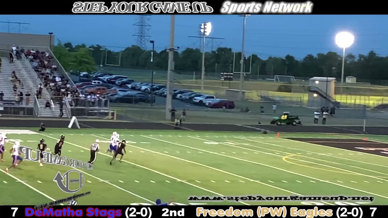 9/8/2023- DeMatha 14, Freedom 13 (*GAME POSTPONED DUE TO LIGHTNING WITH 4:50 LEFT IN 2ND Q*)
