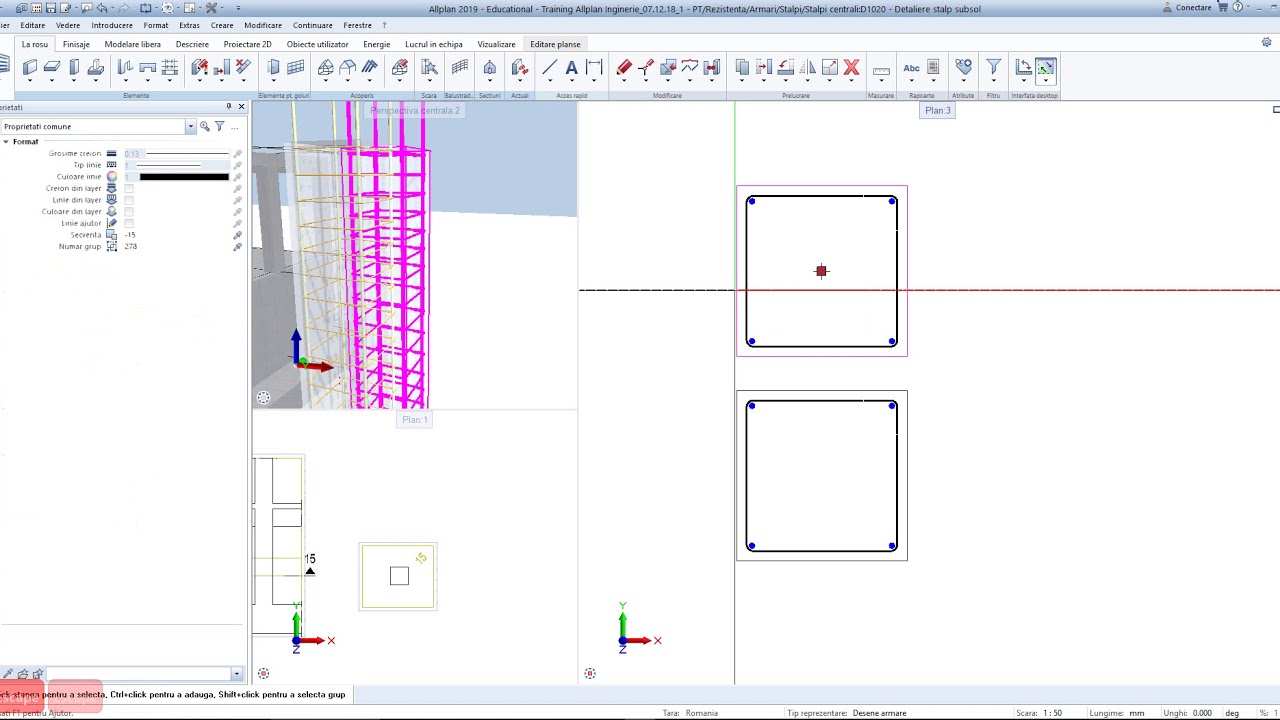 34  Armare 3d stalp utilizand Python Parts