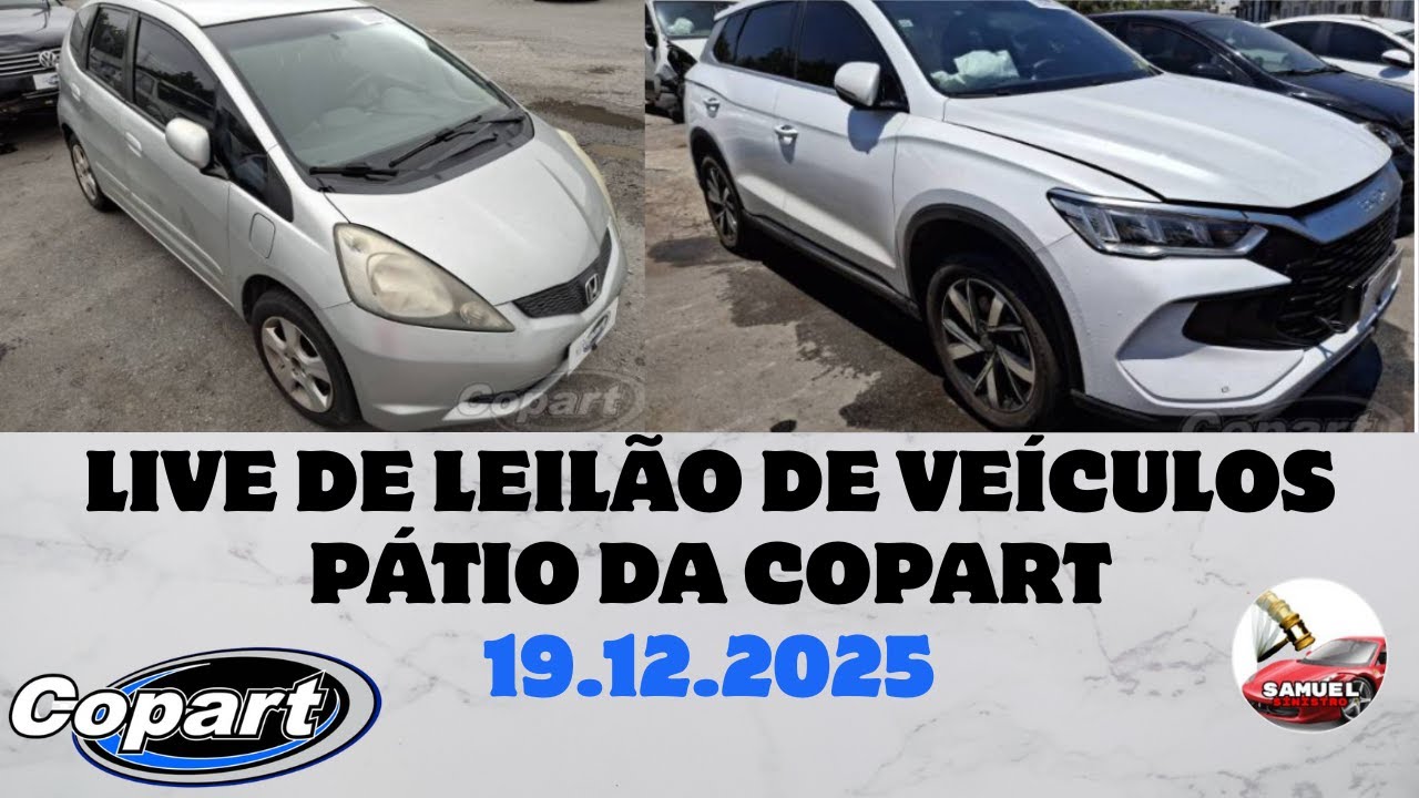LIVE DE LEIL&Atilde;O DE VE&Iacute;CULOS NO P&Aacute;TIO DA COPART  DIA 19.12.25