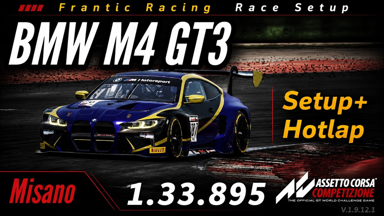 BMW M4 GT3 Misano – 1.33.895 Hotlap & Complete Setup (ACC Console)
