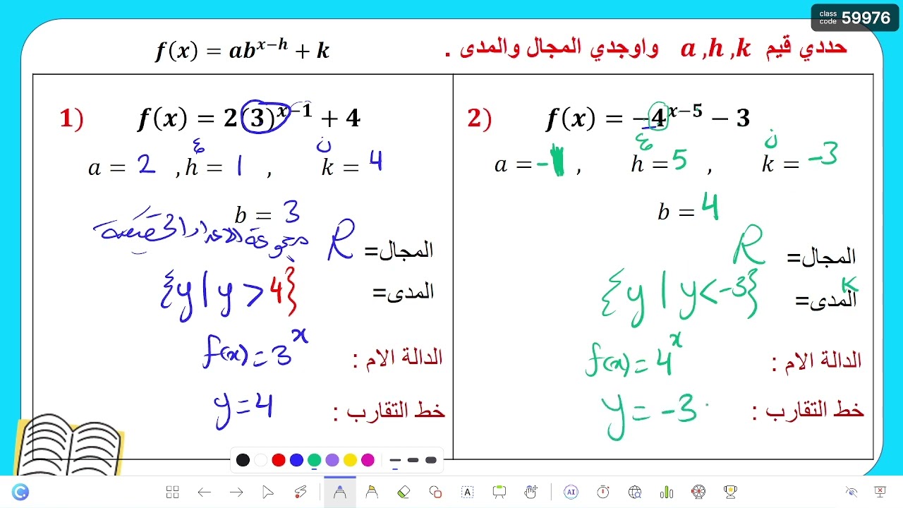 ريض253: تمثيل الدوال الأسية بيانيًا