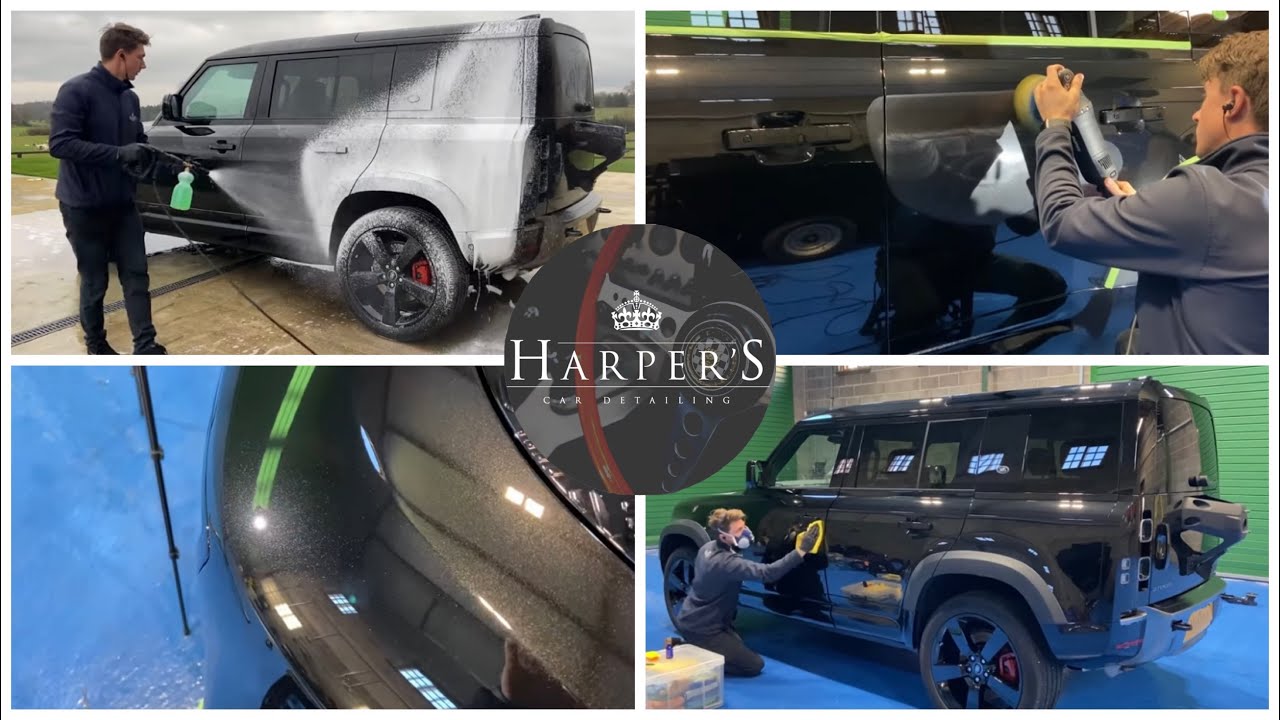 Land Rover Defender x 110 After a Single Stage Machine Polish and Ceramic Coating / Carpro Cquartz