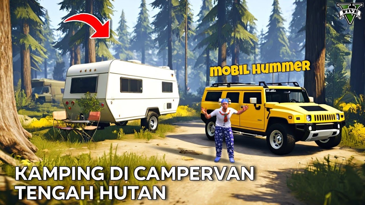 BAMBANG MALAM MINGGUAN DI CAMPERVAN SERU TENGAH HUTAN GTA 5 INDONESIA