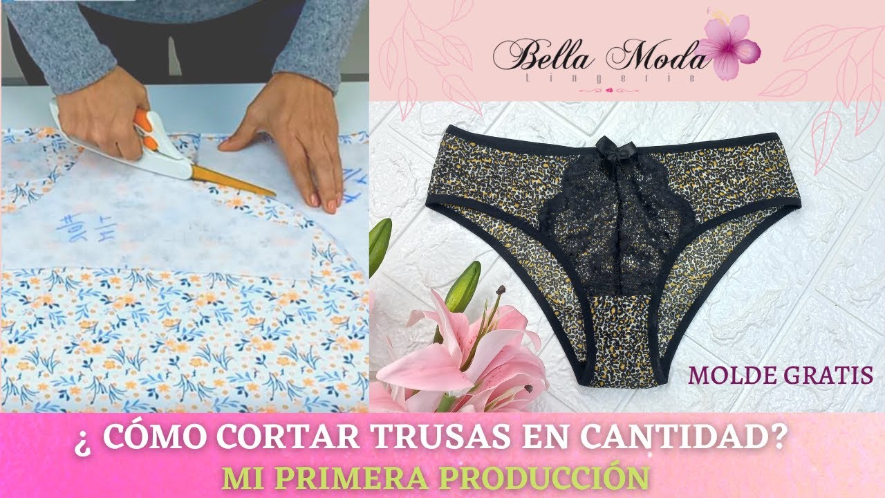 ¿CÓMO CORTAR TRUSAS EN CANTIDAD? PARTE 1- Mi Primera Producción de Lencería - Molde Gratis