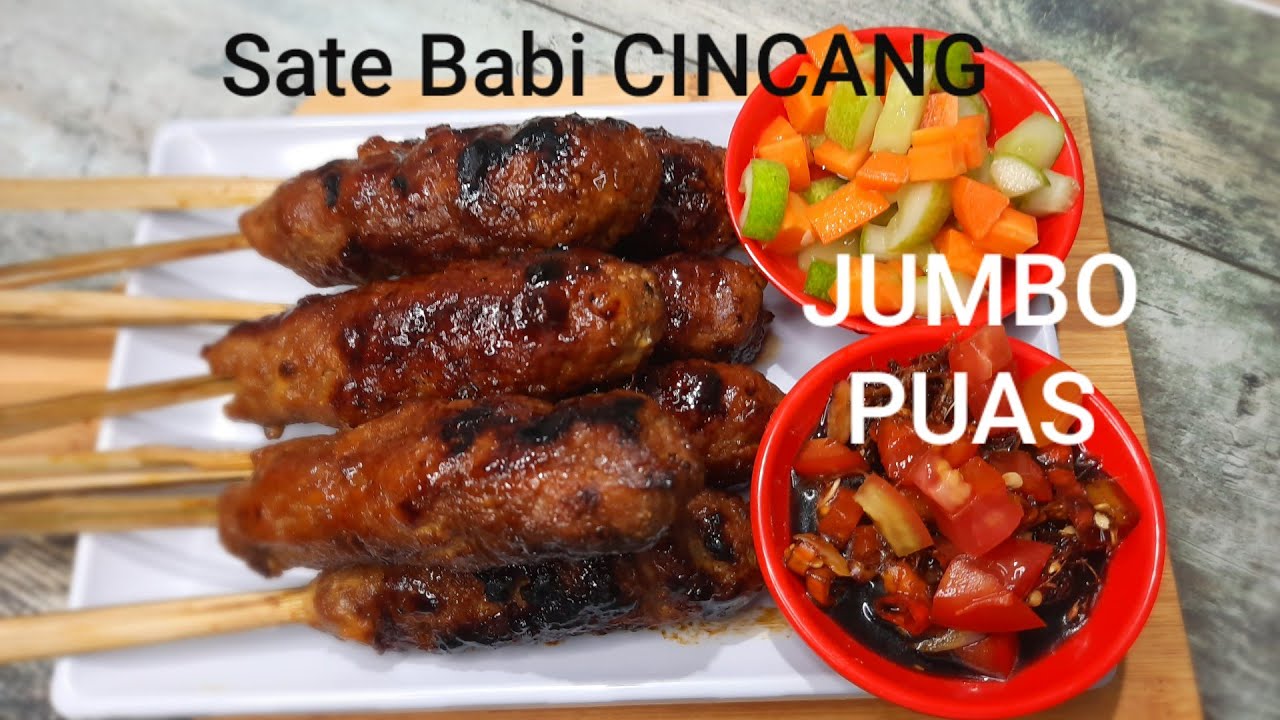 Sate Babi Manis - CINCANG JUMBO | 1 Tusuk Aja Udah Puas | Minced Pork Satay | Nael Onion