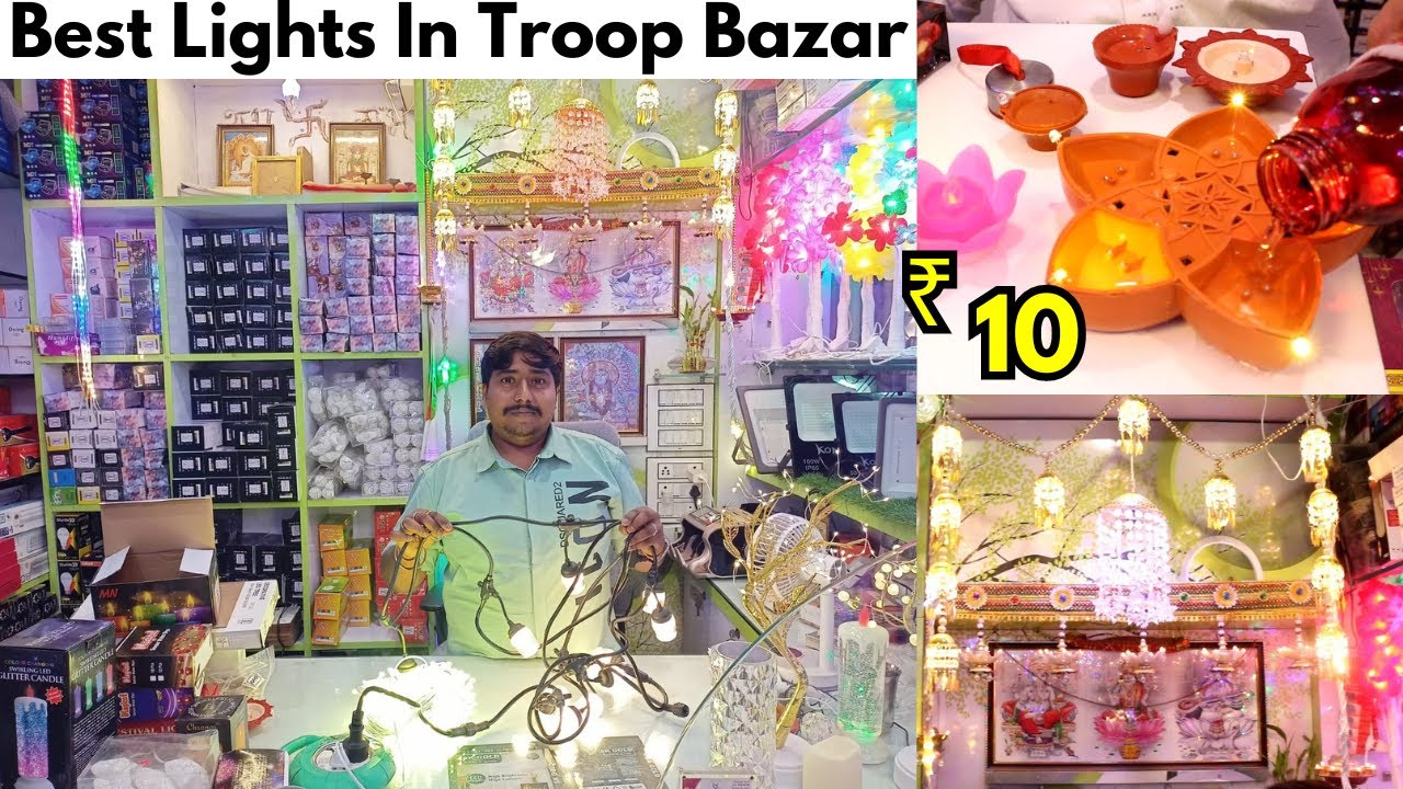 Diwali Lights Shopping in troop bazar LED Lights For Decoration | Hyderabad Decorative Lights