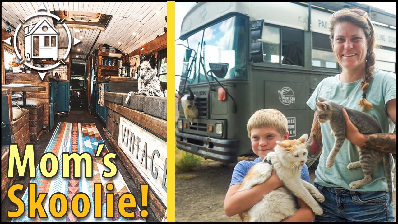 SKOOLIE HOME for Her New Life After Marines (w/ Kids & Pets)