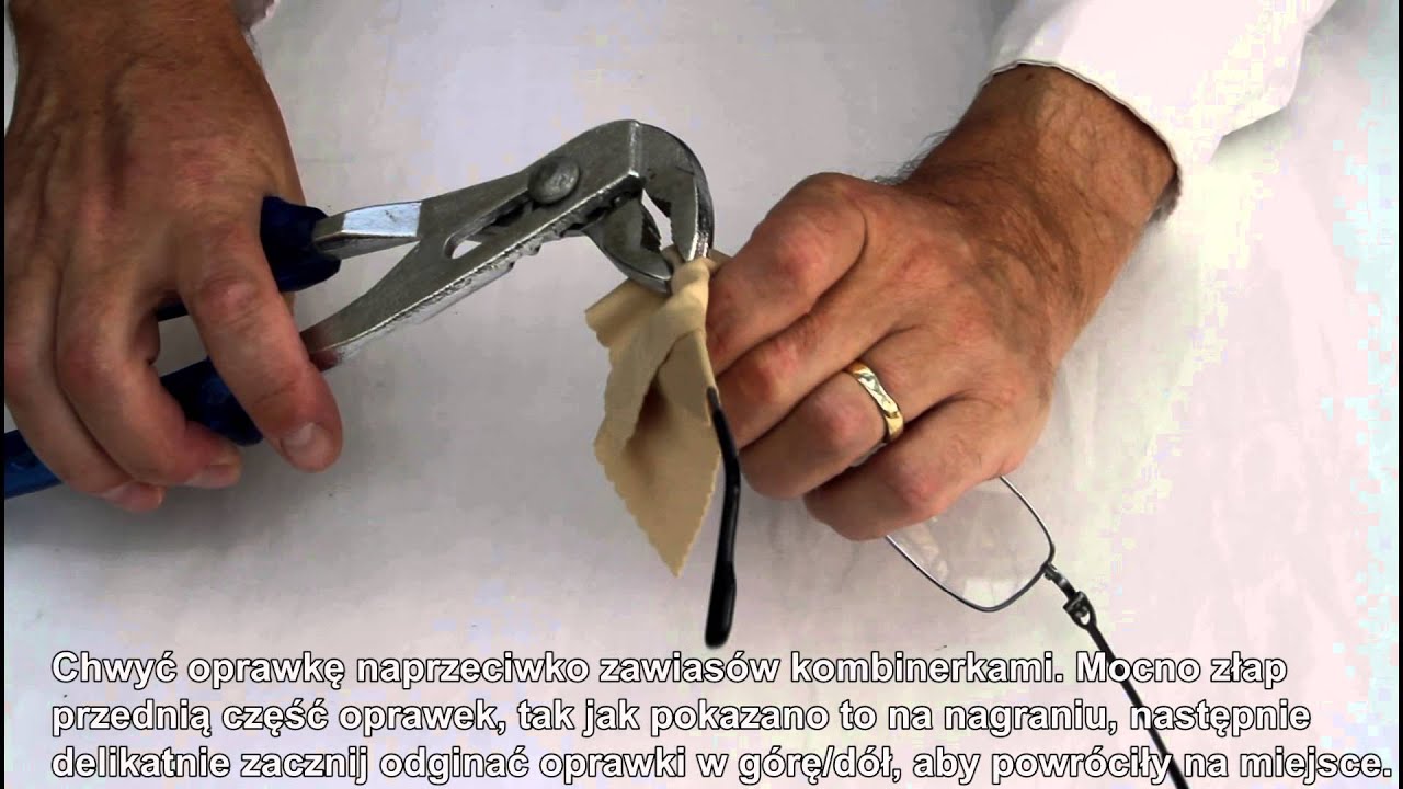 Prostowanie przekrzywionych zauszników w metalowych oprawkach. Samodzielna naprawa okularów.