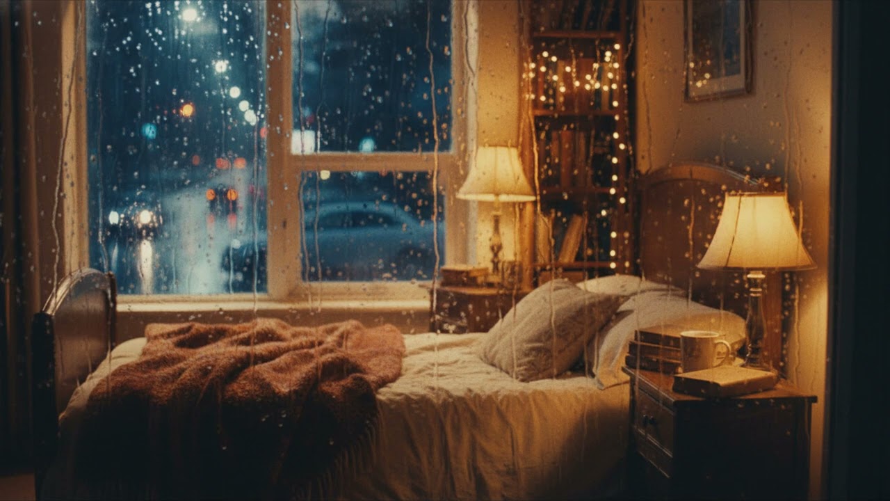 FALL INTO SLEEP INSTANTLY | Gentle Piano & Soft Rain in the Warm Room, 3 Hours Relaxing Sleep Music
