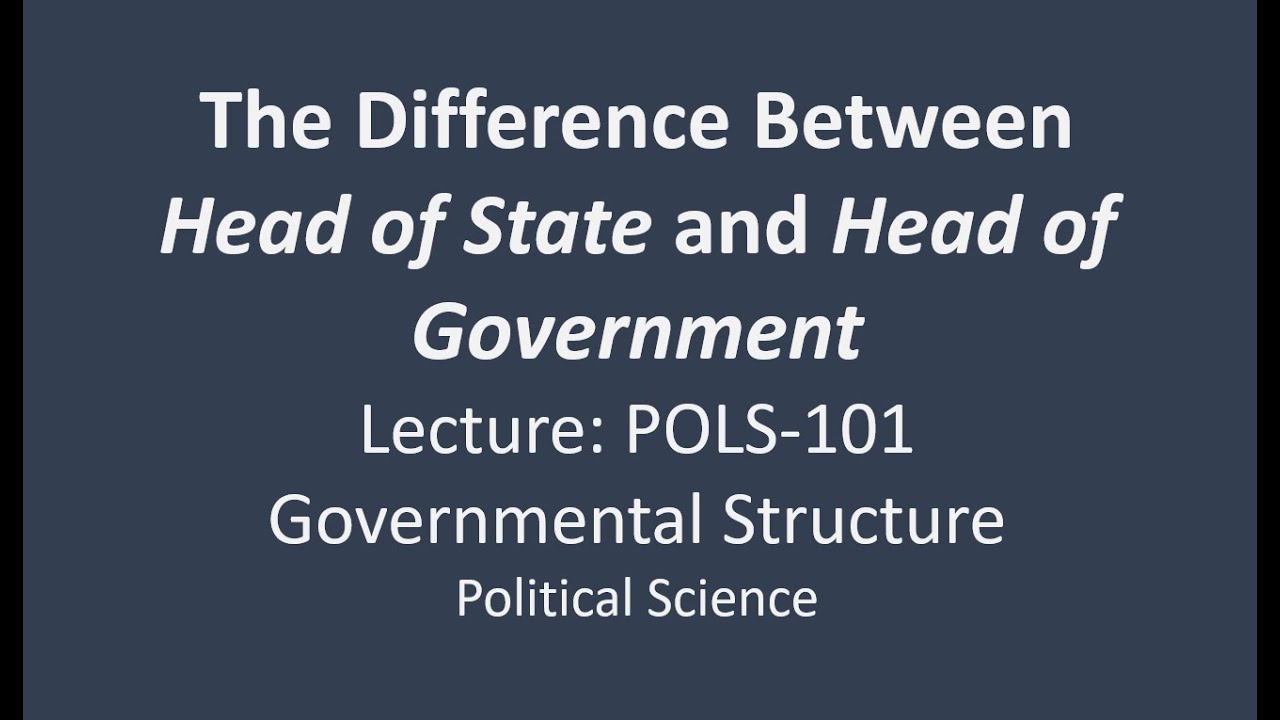 The Difference between Head of State & Head of Government | Political Science | The Alalibo Lectures
