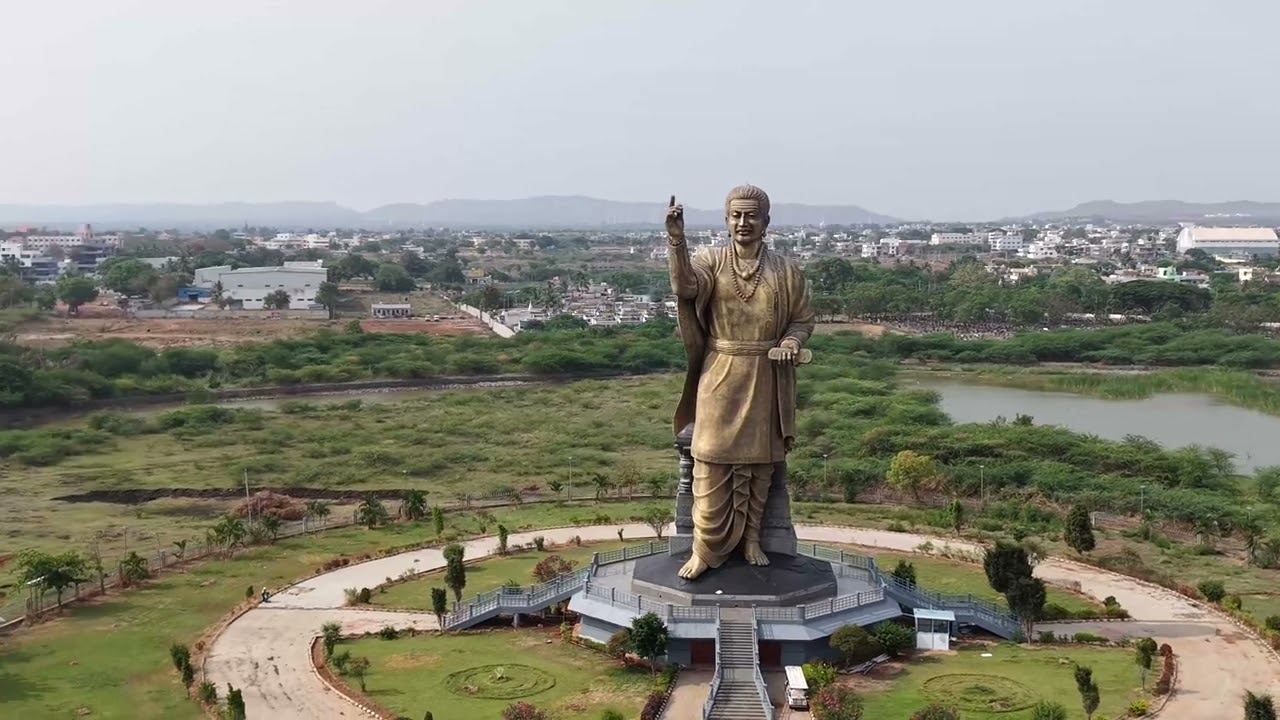 📍 Basaveshwara Statue | Gadag | Drone View | CrazyKitta💛❤️