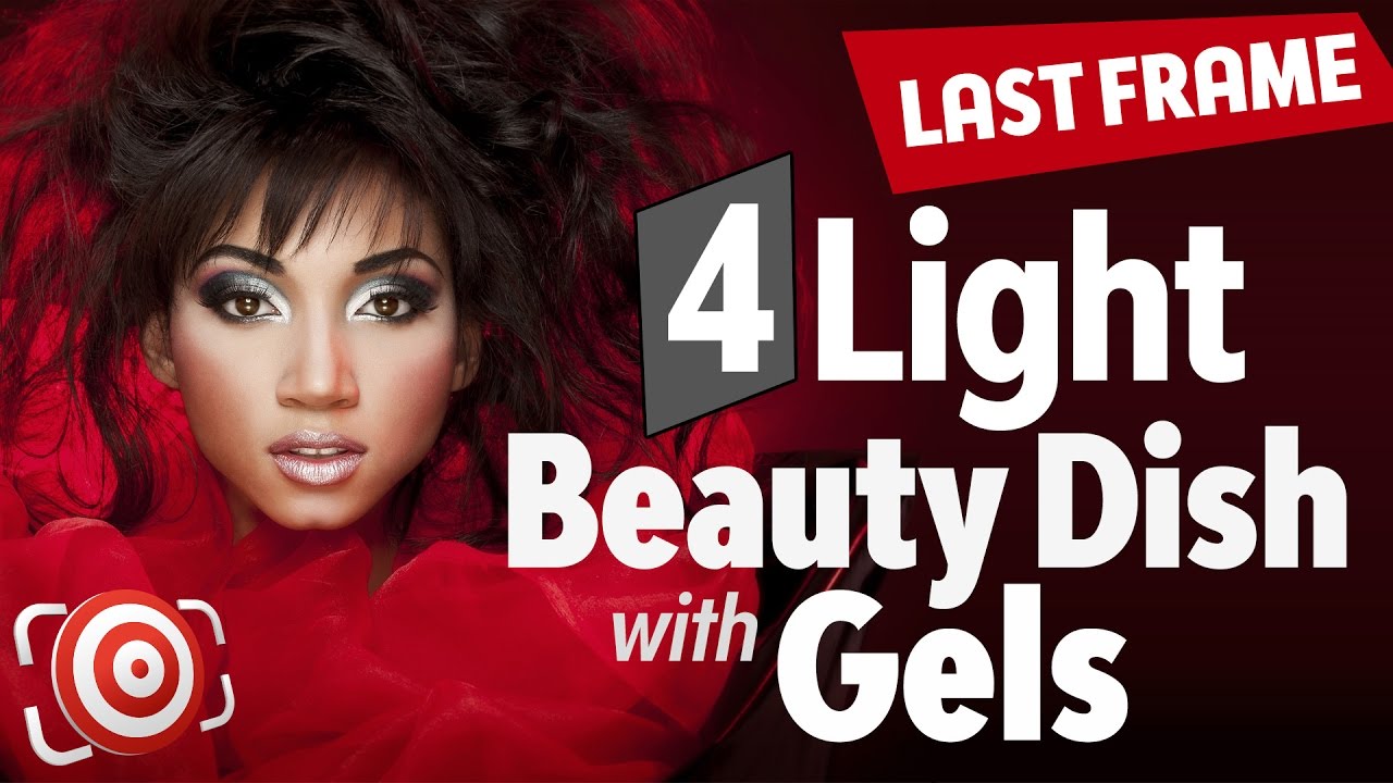 Beauty Portrait with a Beauty Dish, 4 lights & Red Gels - Studio Lighting Tutorial