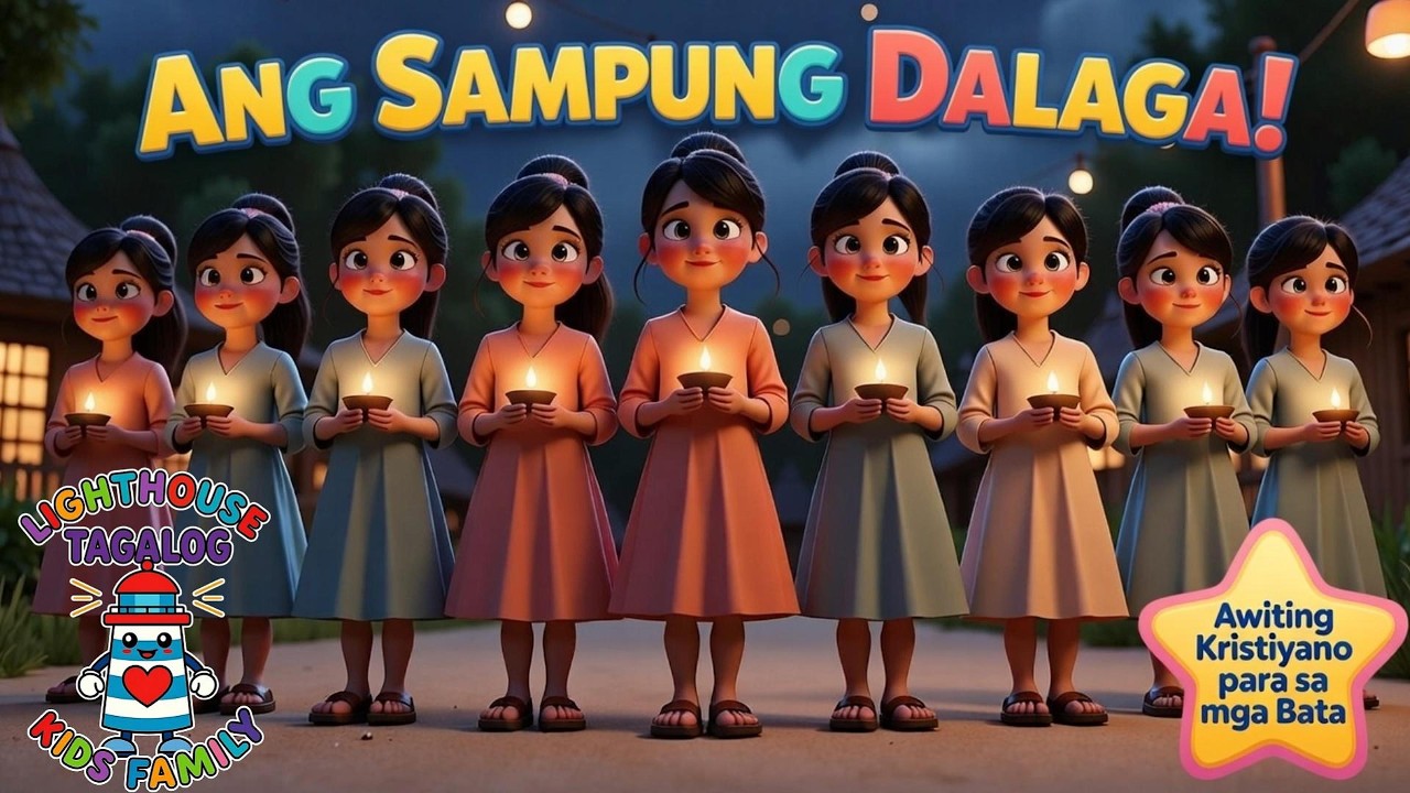 Ang Sampung Dalaga (Mateo 25:1–13) | Kristiyanong Awit ng Bata | Lighthouse Kids Family– Tagalog