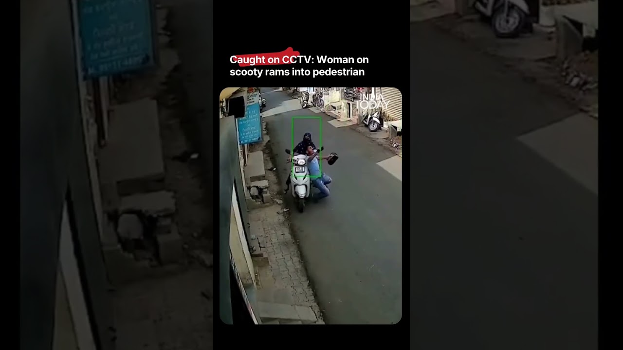 CCTV Horror in Moga | Woman on Activa Hits Pedestrian, Both Critically Injured #viralvideo