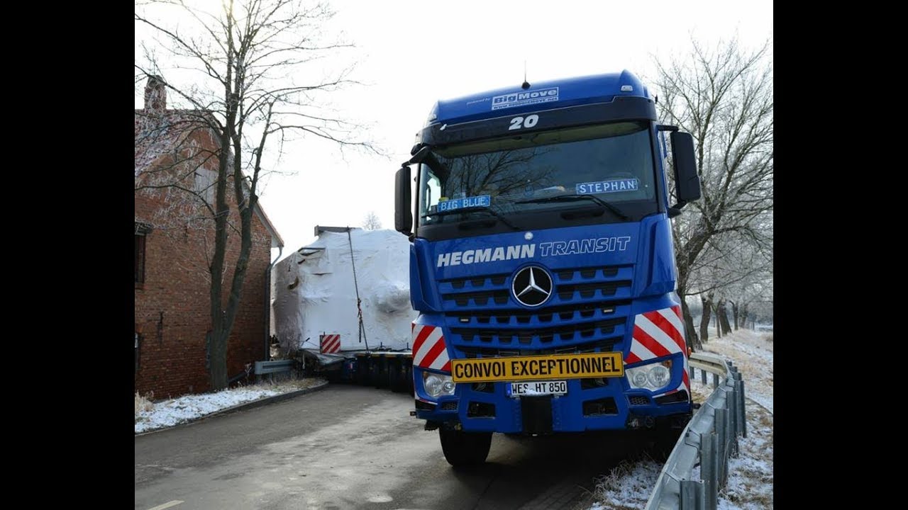 Hegmann Transit 180t Schwertransport - Rückwärts aus dem Nadelöhr Andisleben