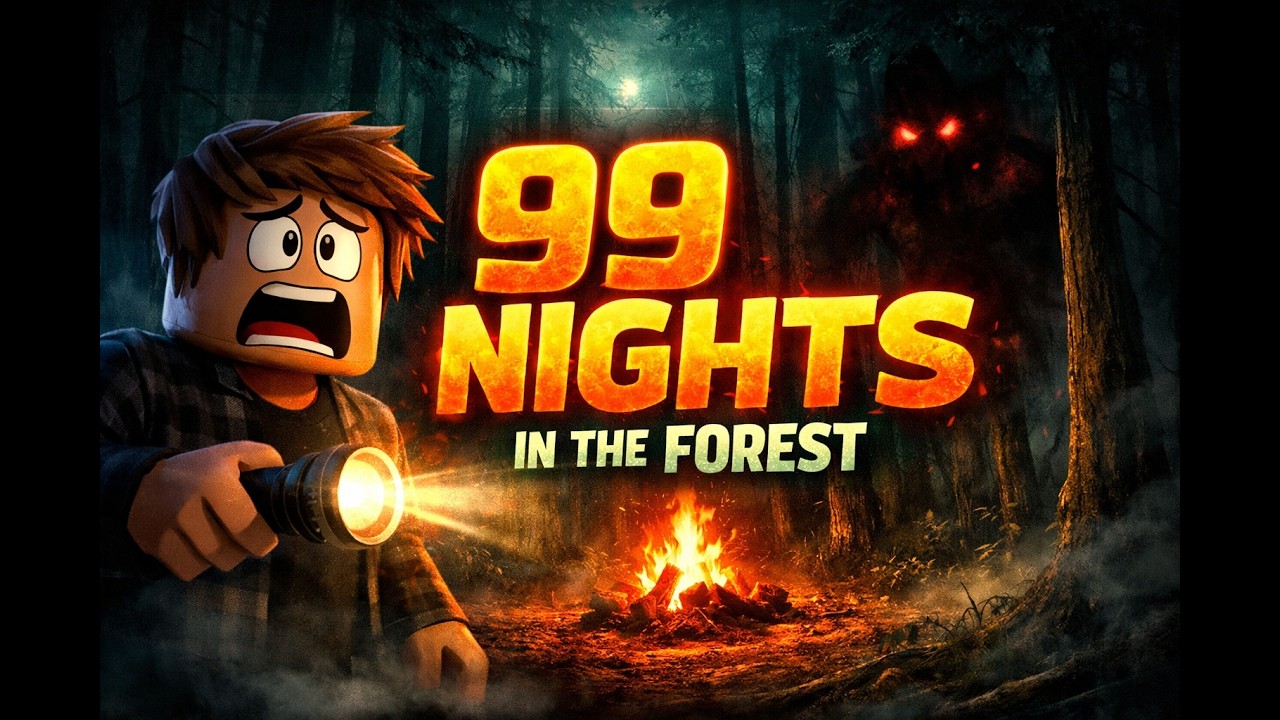 Trying 99 nights In The Forest on Roblox again (trying to build the safest base)