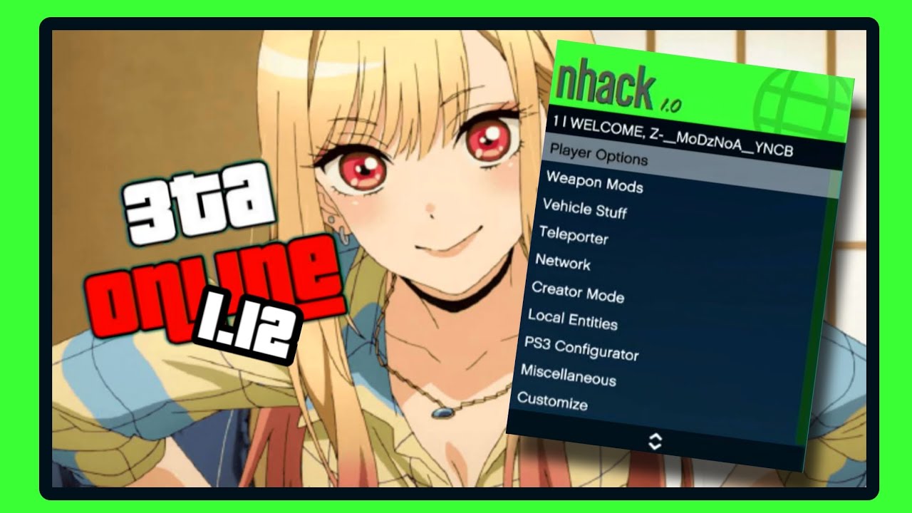 NHACK V1 - MOD MENU GTA V ONLINE PS3 [1.12] [HEN/CFW] [SPRX]