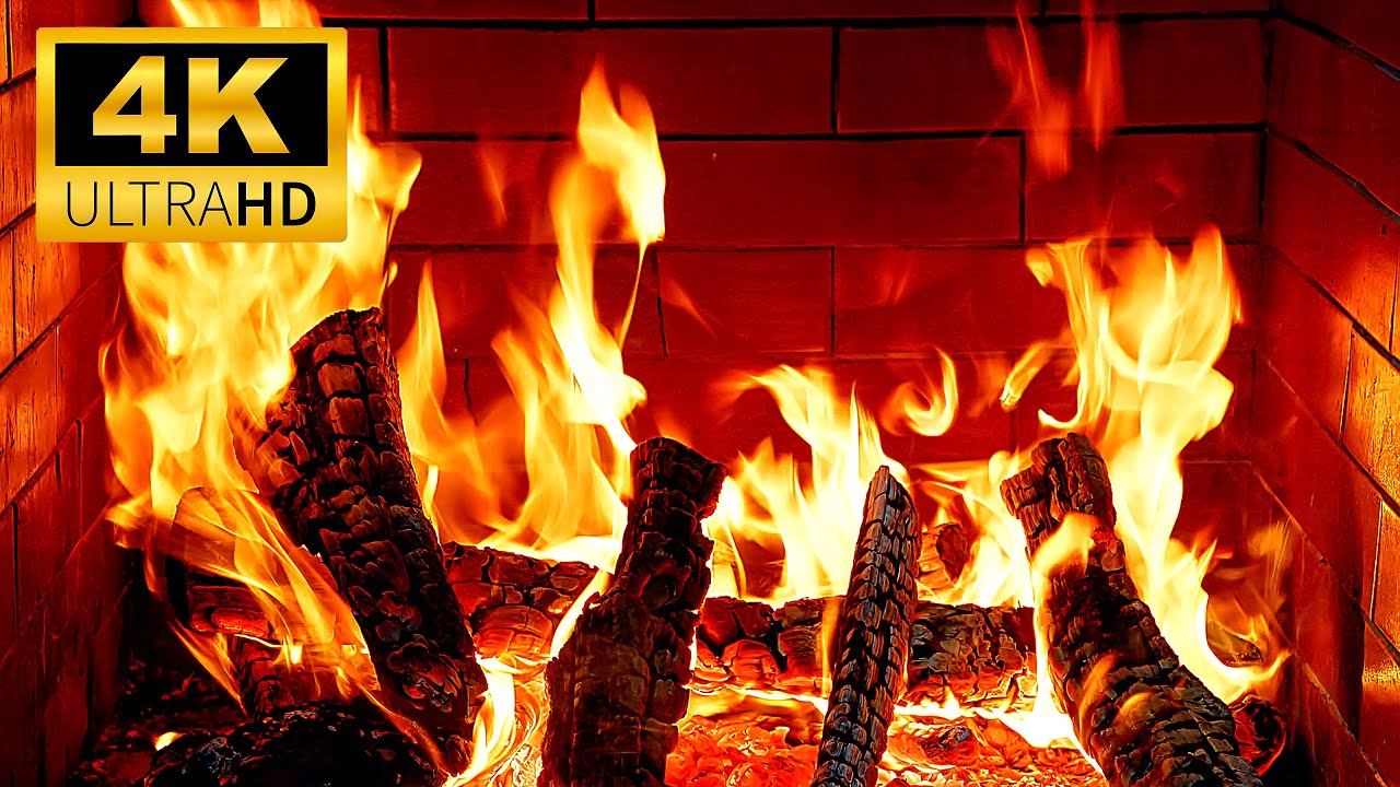 🔥3 Hours of Cozy Relaxing Fireplace & Crackling Fire Sounds🔥HIGH QUALITY Virtual Fireplace 4K UHD