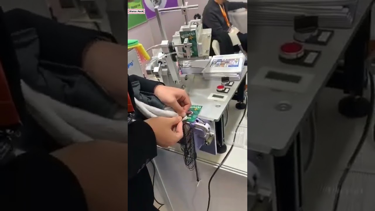 Clothing price tag knotting locking machine testing video tagging machine