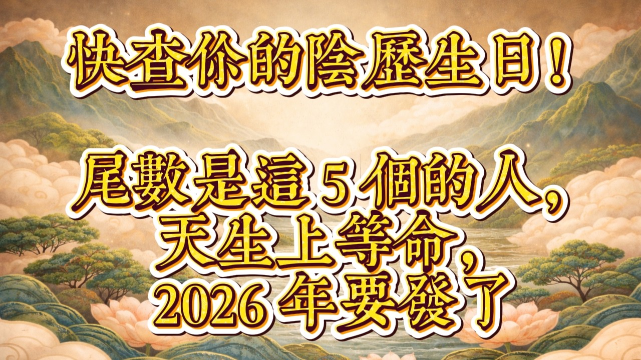 快看看你的農曆生日！尾數是這5個的人運勢要來了       2026年運勢提前看：這些生日尾數特別旺