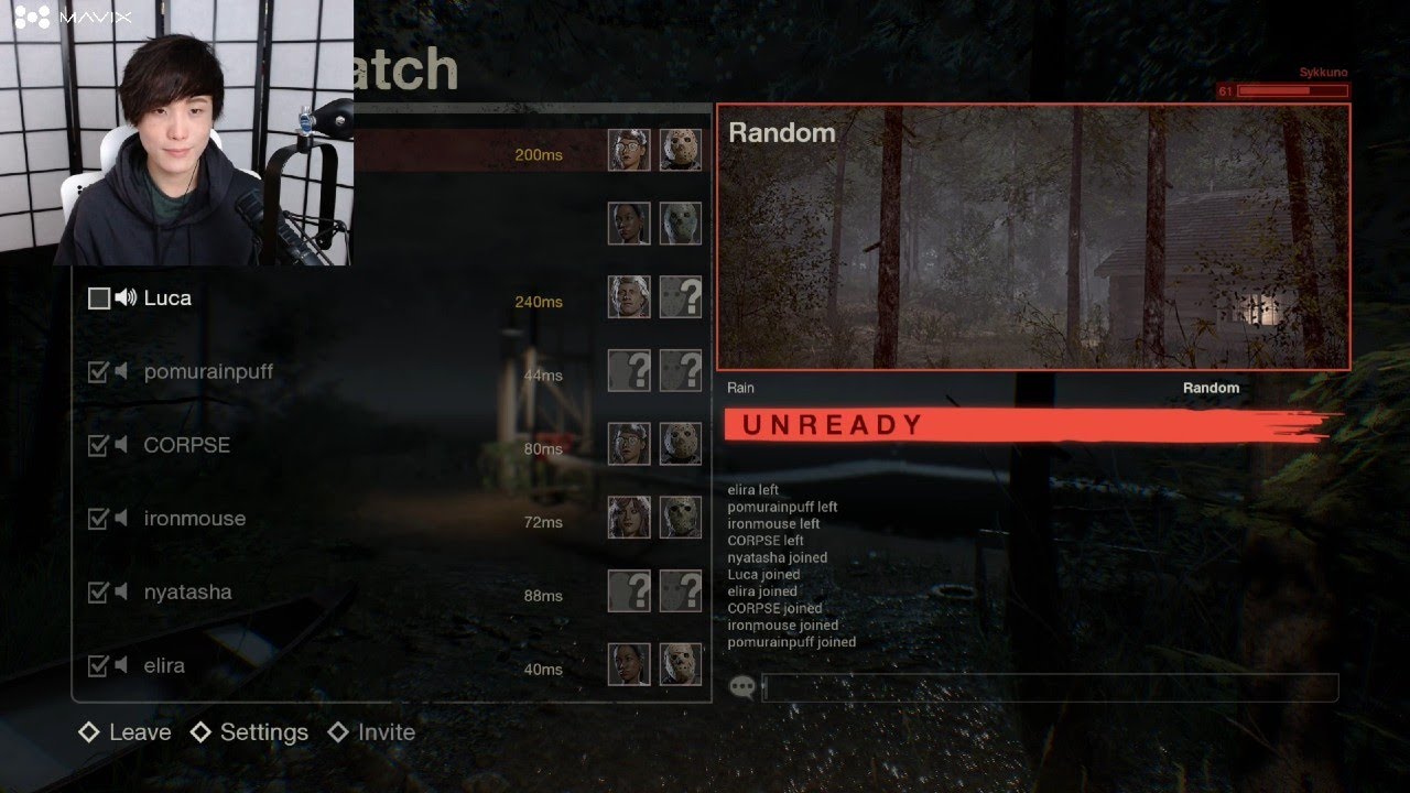 Sykkuno plays Friday the 13th: The Game with CORPSE , Ironmouse , Luca , nyatash , elira etc.