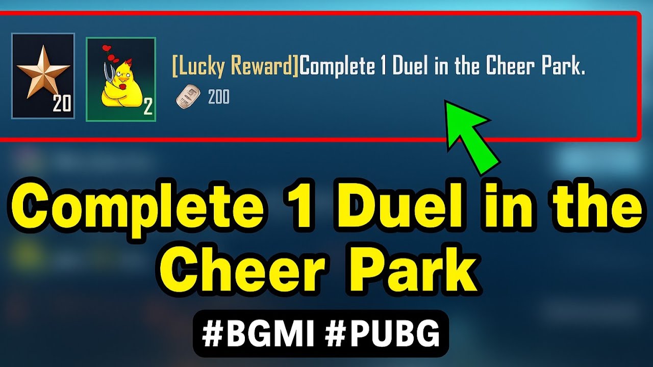 Complete 1 Duel In The Cheer Park | Daily Mission | Easy & Fast Trick | BGMI | PUBG #bgmi #pubg 