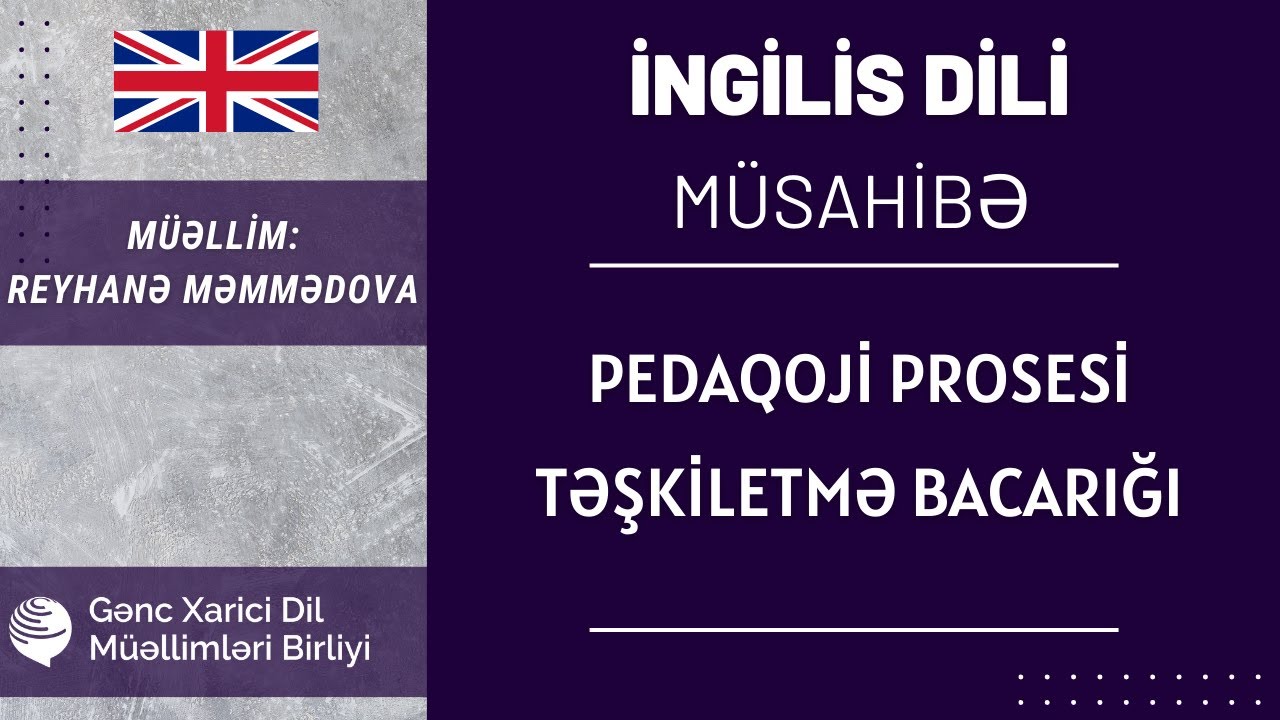 Sertifikasiya müsahibə. Pedaqoji prosesi təşkiletmə bacarığı İngilis dili Reyhanə Məmmədova