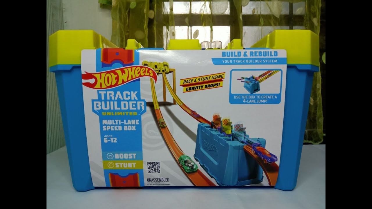 UNBOXING MAINAN MOBIL HOT WHEELS TRACK BUILDER UNLIMITED | MULTI LANE SPEED BOX