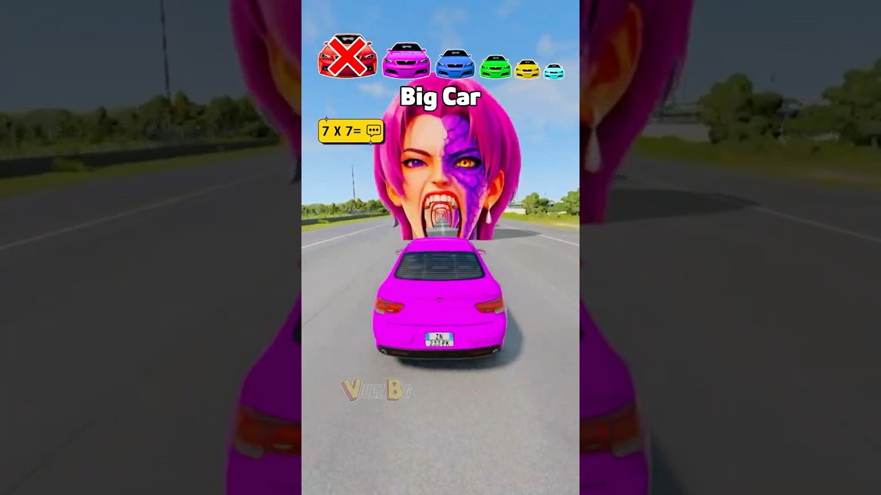 Big & Small Cars vs Romance Half Demon #beamng #kpop #kpopdemonhunters #shorts