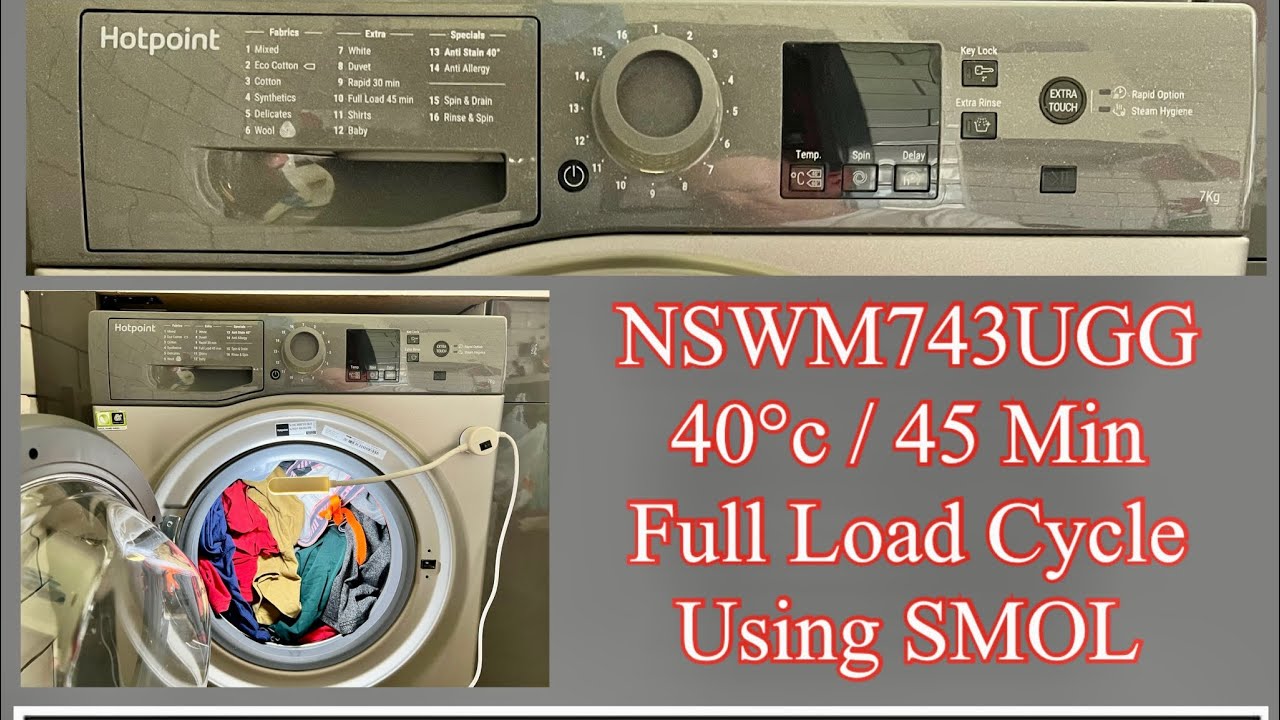 Hotpoint NSWM743UGG 7Kg, 40/45 Cycle Using SMOL