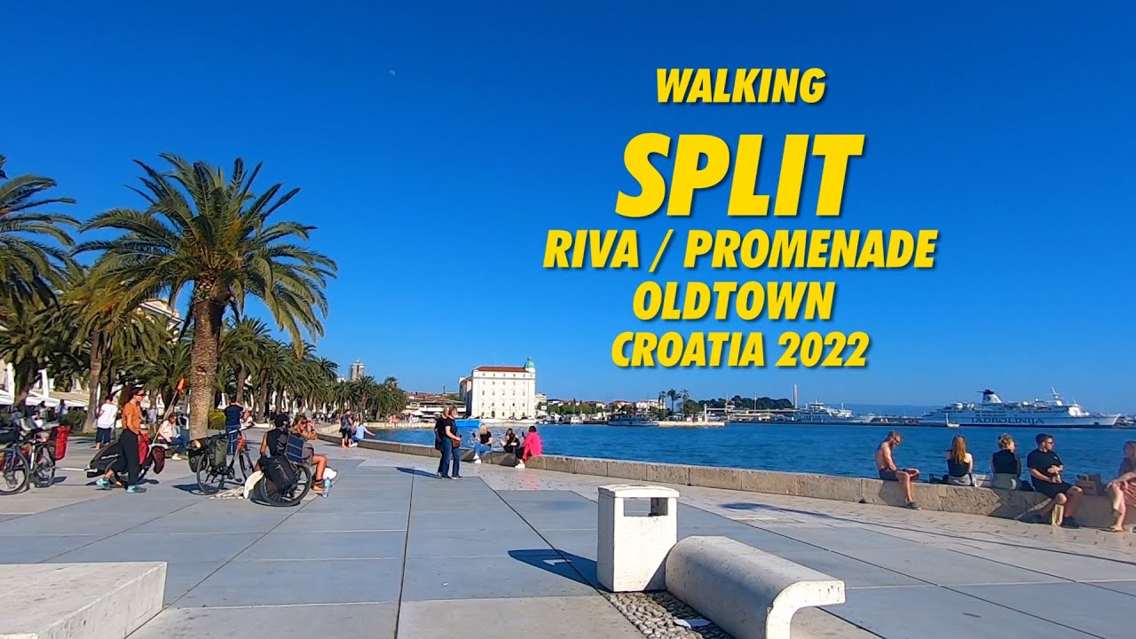 Walking SPLIT Riva CROATIA 2022 !!! 4K Walking Tour SPLIT RIVA Promenade - kralj Split Riva !!!
