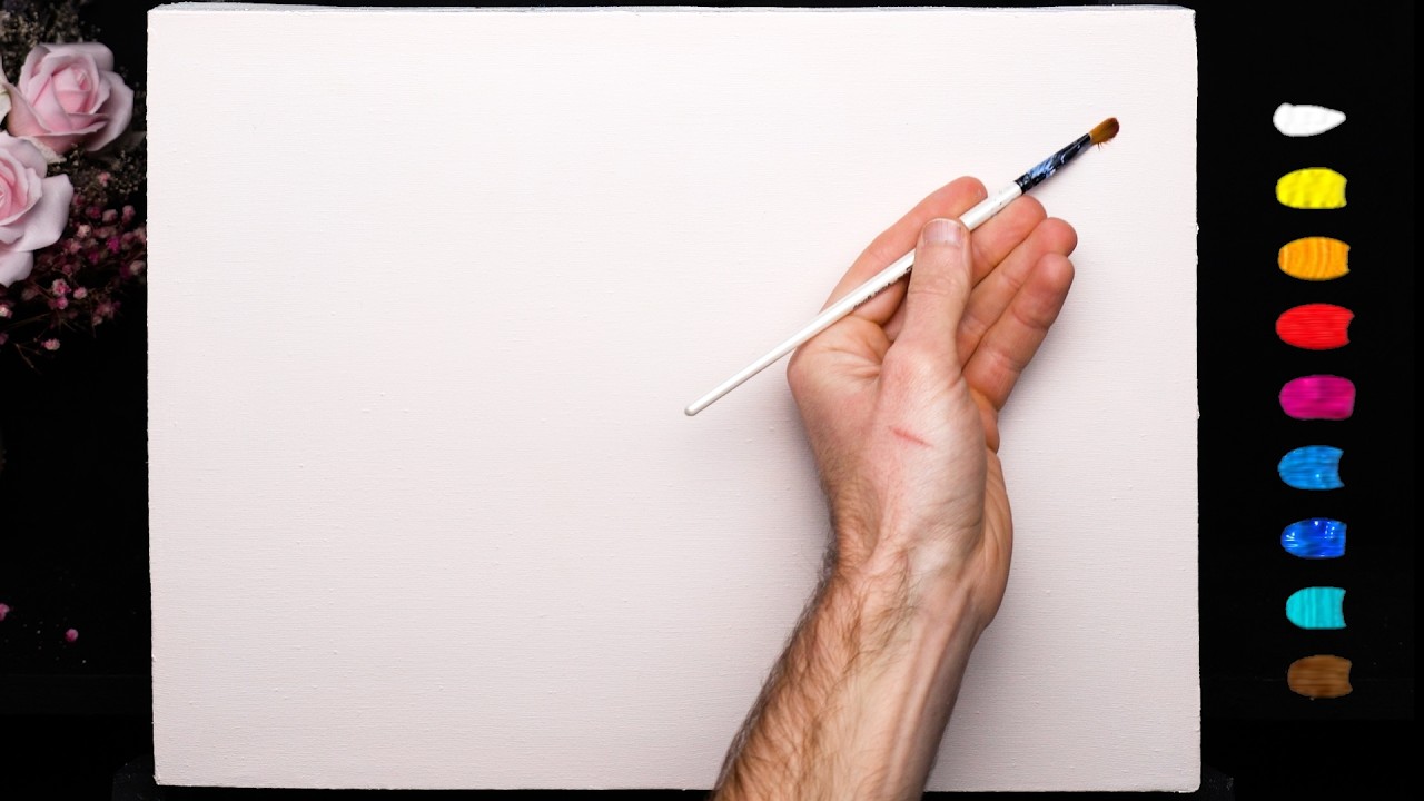 🔴 Painting on Canvas Tutorial Landscape / Satisfying ART music | Kreativität Kunst Malerei