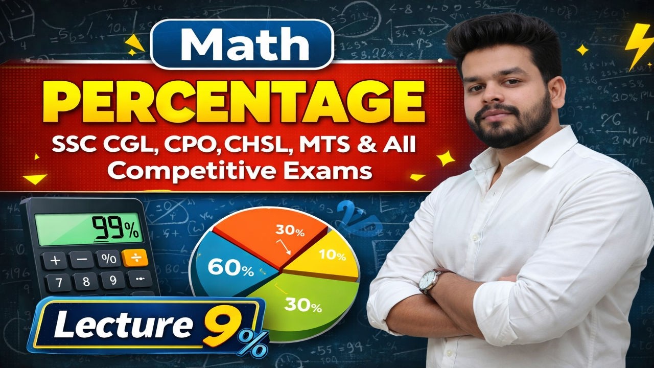 Percentage प्रतिशत Full Concept Lec—09 | SSC CGL / CHSL 2026 | Maths