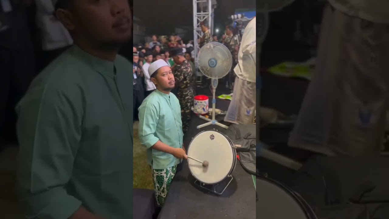 Demi menghormat sayyiduna || bassis azzahir ( kang imam ) rela nabuh sambil berdiri #feedshorts