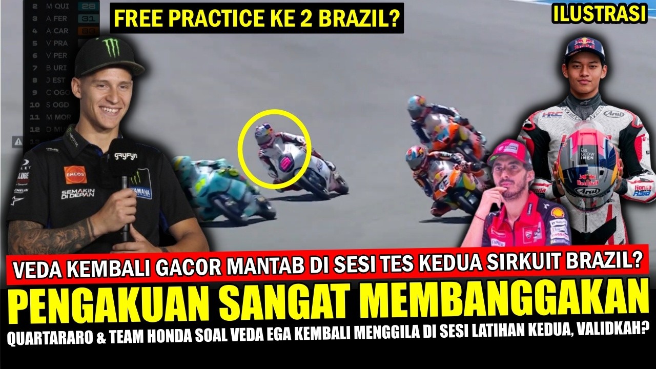 🔴SEMAKIN GASPOL MANTAB‼️ QUARTARATO Soal Veda Ega Latihan Kedua di MOTO3 Seri Brasil - Benarkah?