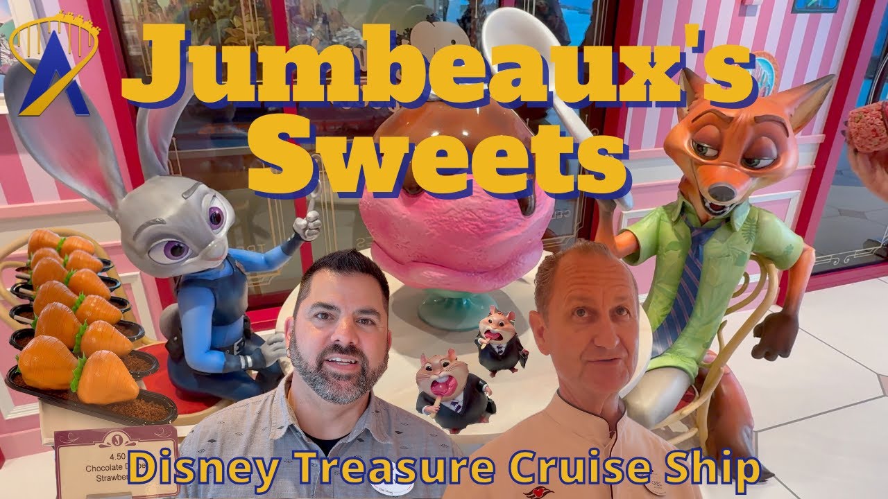 Tour of Jumbeaux's Sweets Ice Cream Shop on the Disney Treasure