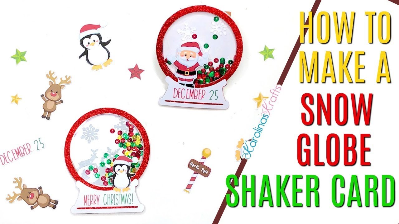 Christmas Snow Globe Shaker Card Tutorial, How to make a snow globe shaker card, KScraft store