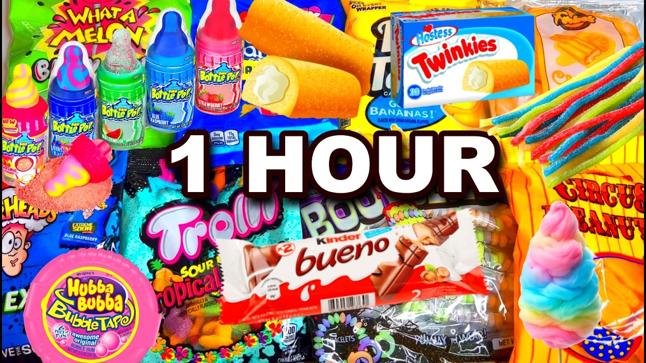 1 Hour Lot's Of Candies, Filling Platter with sweets, ASMR Satisfying Videos, Rainbow Desserts