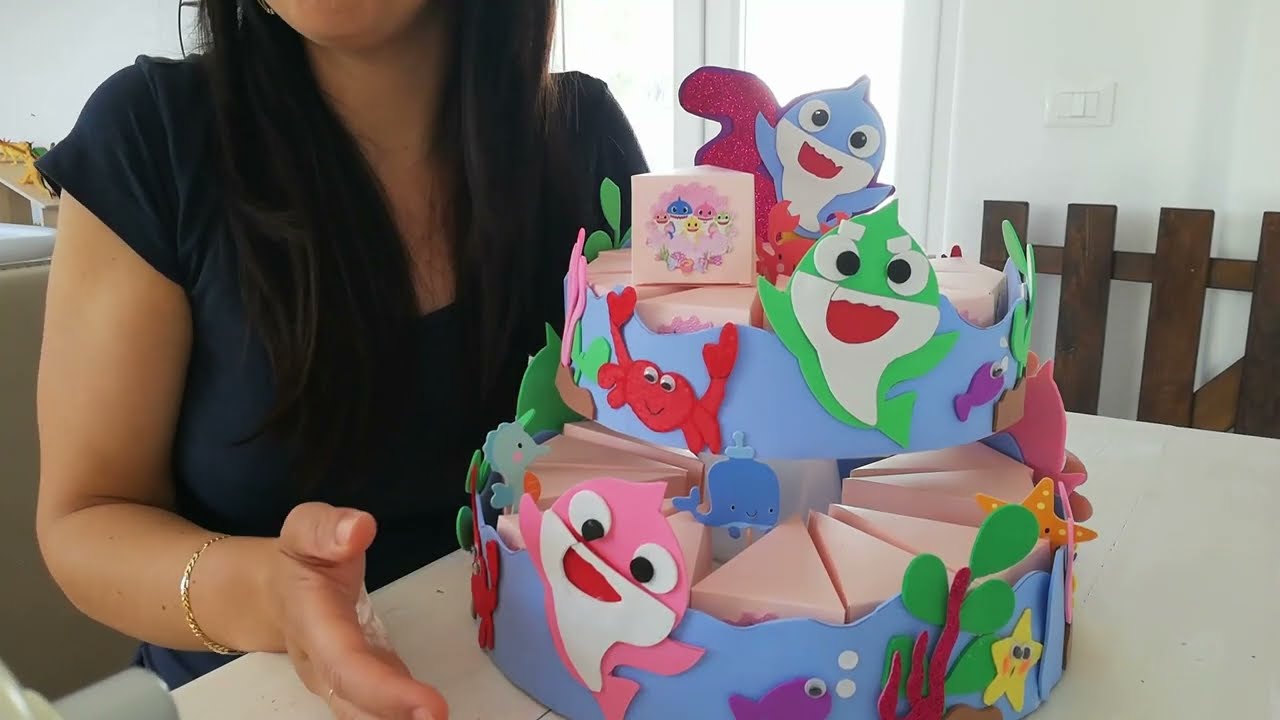 #baby shark, torta di caramelle