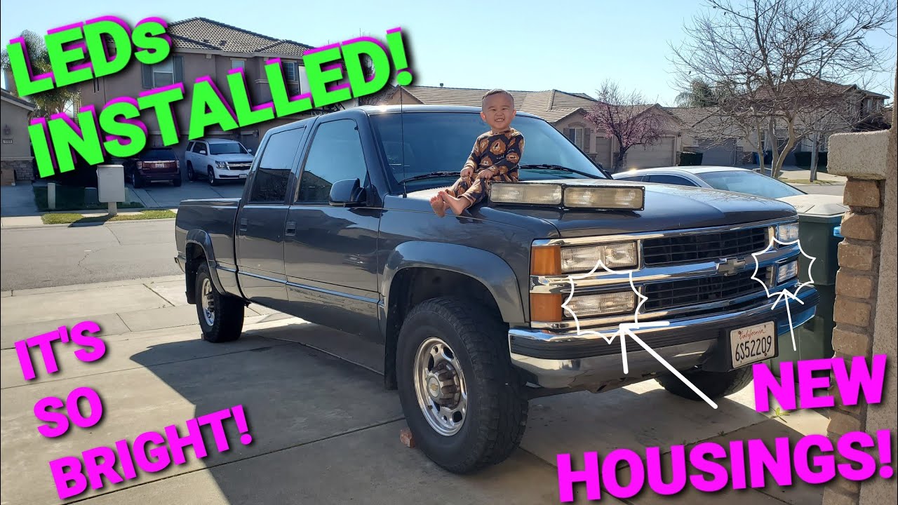 PARKING/TURN SIGNAL HOUSING REPLACEMENT + LED BULBS INSTALL on my 2000 OBS Chevrolet K2500 Crew Cab!