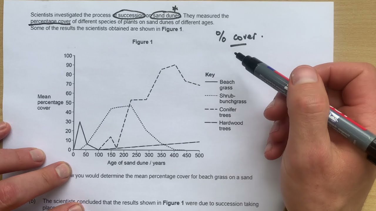 A Level Biology - “Succession” graph question (application A02)