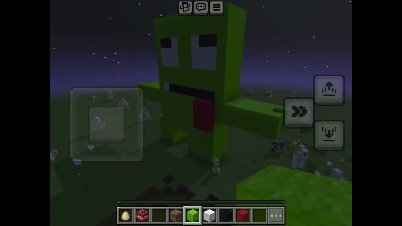 Construyendo a los rainbow friends en minecraft 
