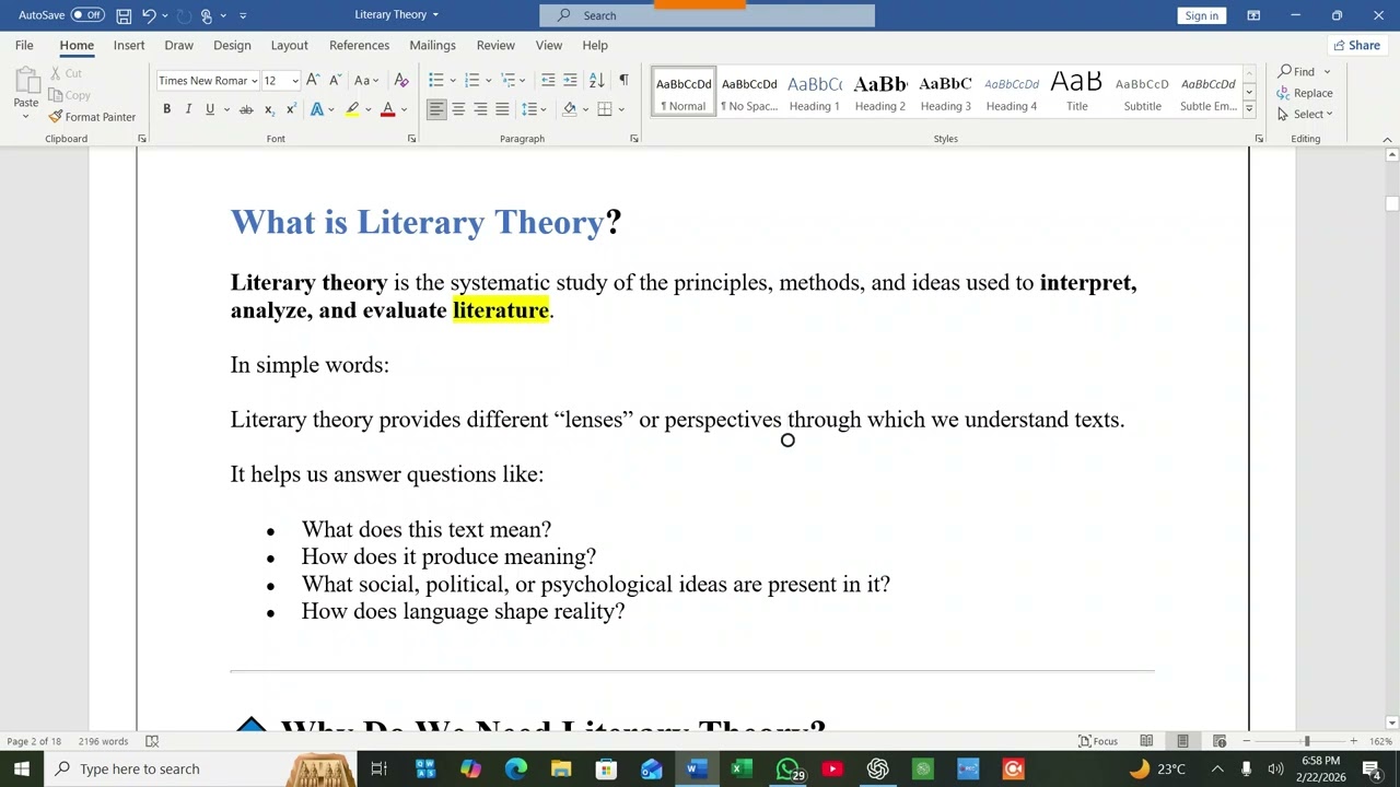 Literary Theory (Definition)