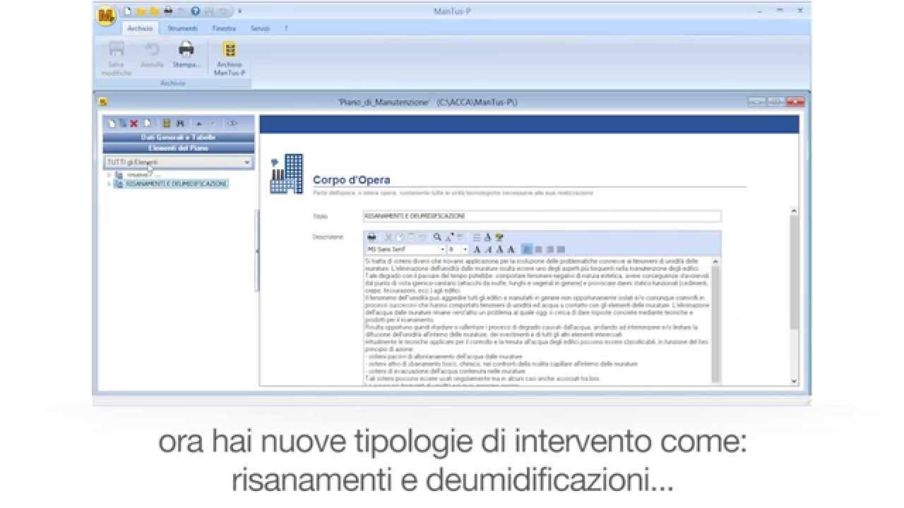 Le novità della versione 10 di ManTus-P (Piani di Manutenzione)